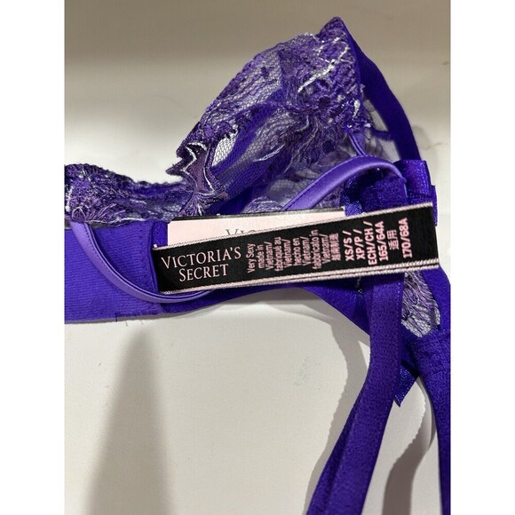 Victoria's Secret XS/S VERY SEXY* STARSTRUCK GARTER BELT Bright Violet - Picture 7 of 8
